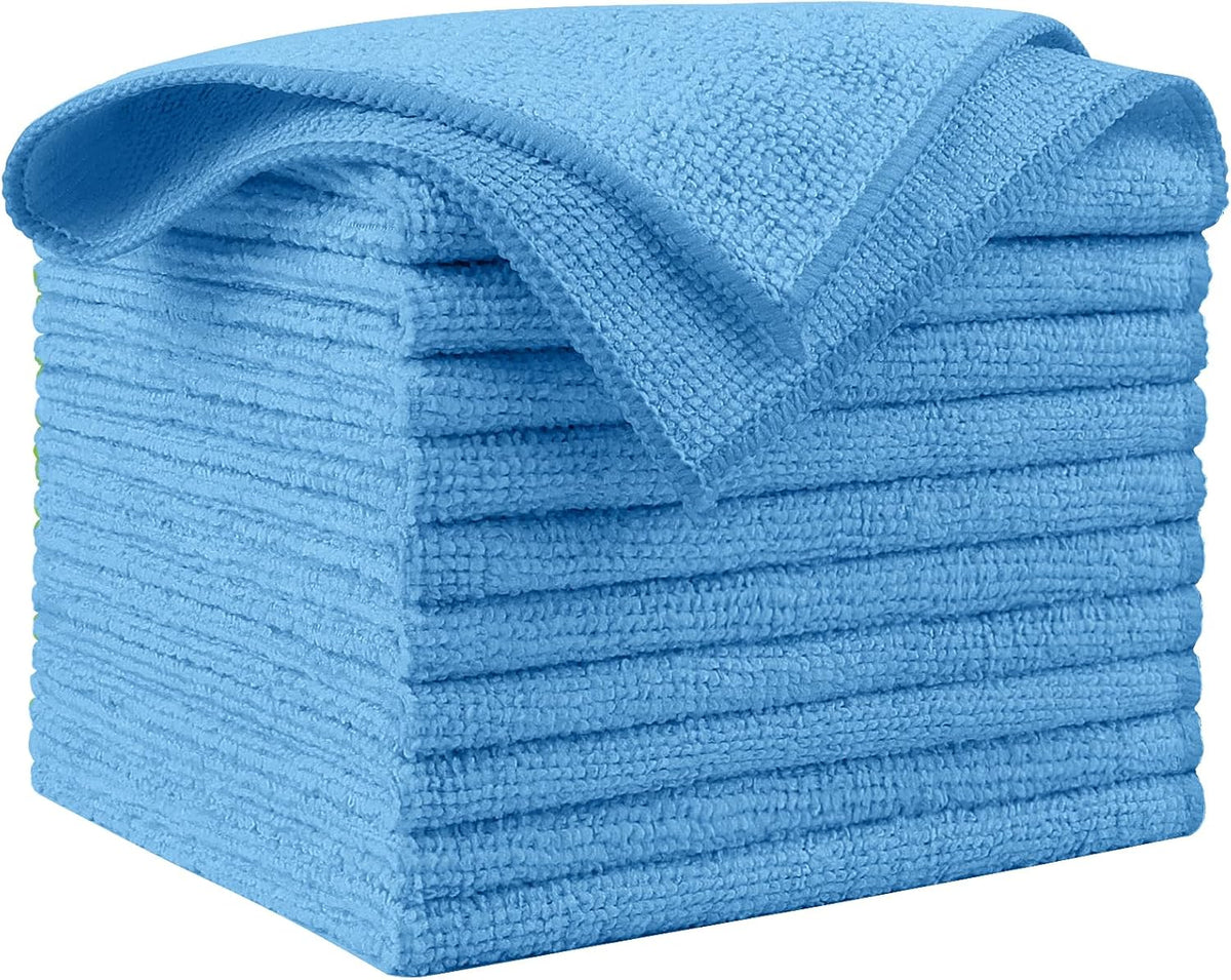 AIDEA Microfiber Cleaning Cloth Blue 10PK, Microfiber Towels for Cars, Premium Car Cloths, Dusting