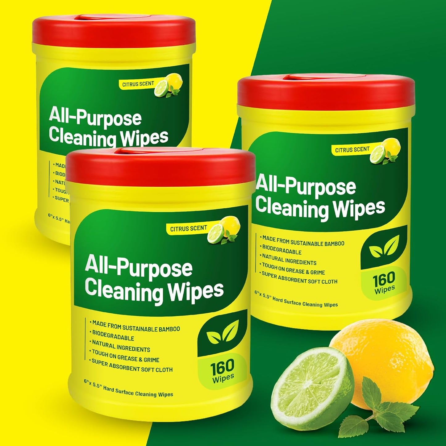 RTS Companies Inc All-Purpose Cleaning Wipes, Citrus Scent, Biodegradable, Multi-Surface, 160 Wipes