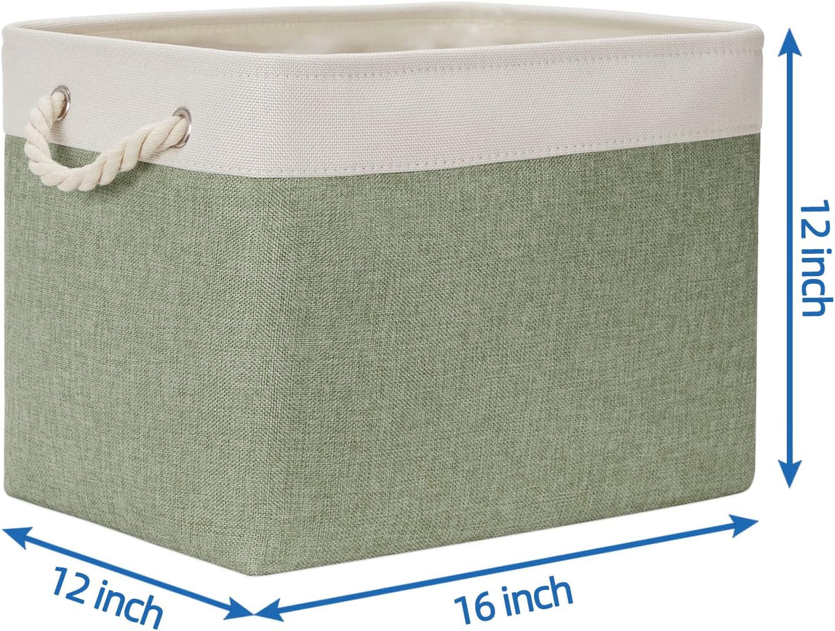 Temary Storage Baskets Fabric Storage Bins for Shelves, 2 Pack Decorative Storage Boxes Canvas