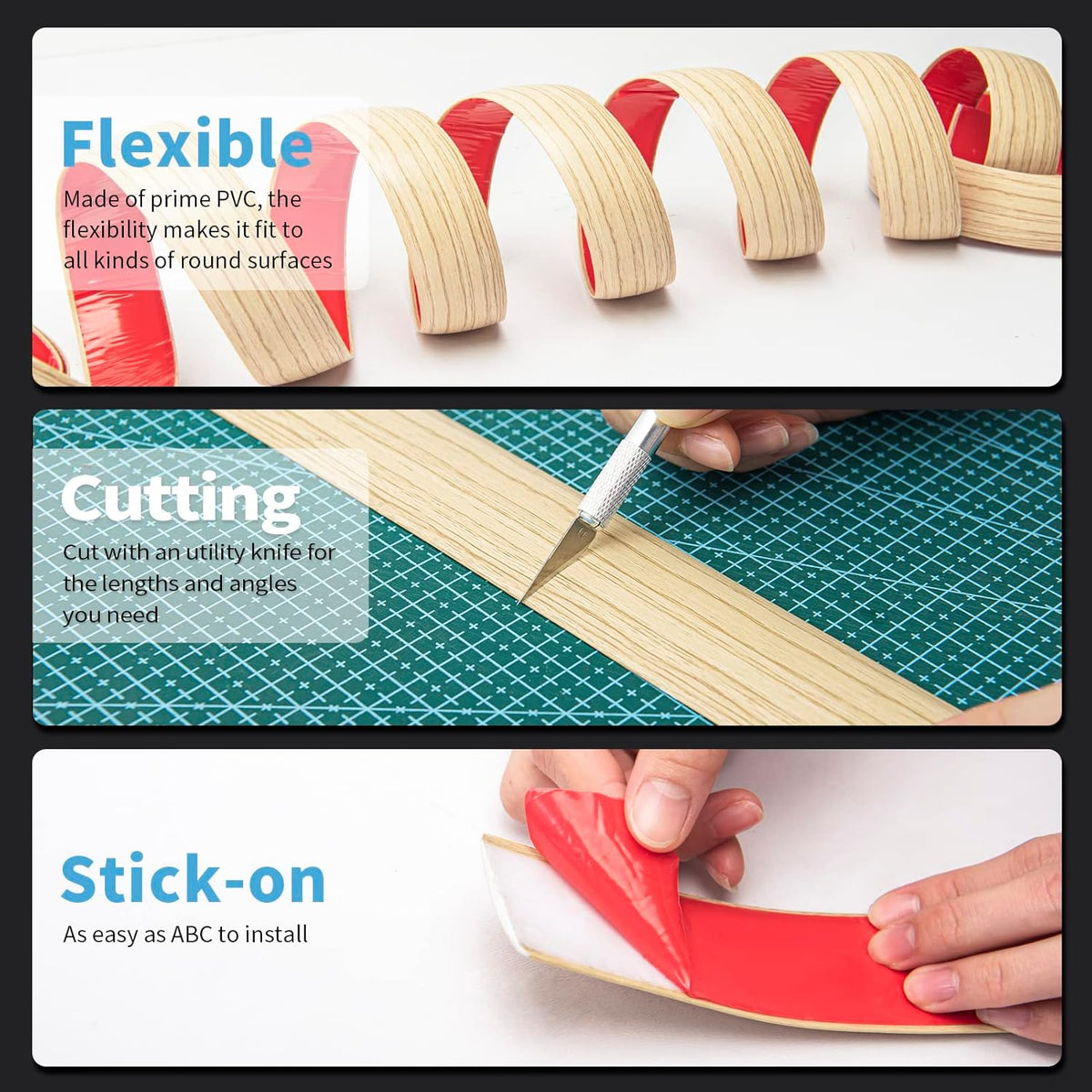 Art3d Self Adhesive Vinyl Transition Strip, Laminate & Tile Floor Divider, Carpet Threshold - 10