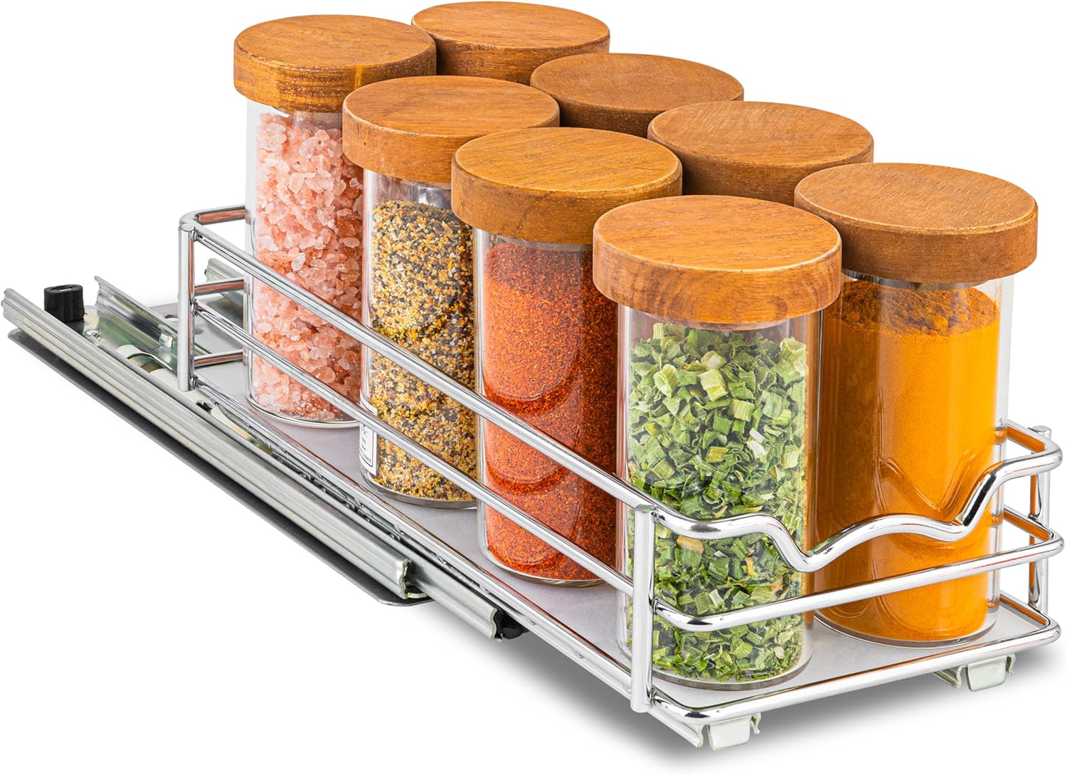 Pull Out Cabinet Organizer for Spices, Cans - Heavy Duty with Lifetime Limited Warranty- Pull Out