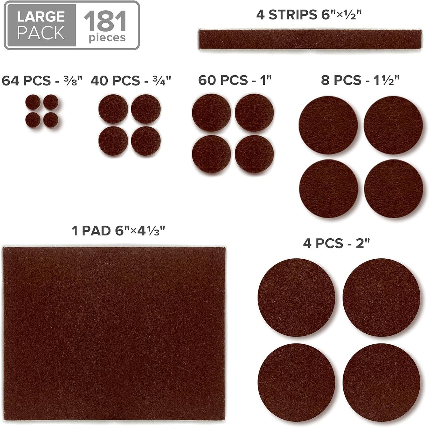 Felt Furniture Pads X-PROTECTOR 181 PCS Premium Furniture Pads - Felt Pads Furniture Feet Best Wood