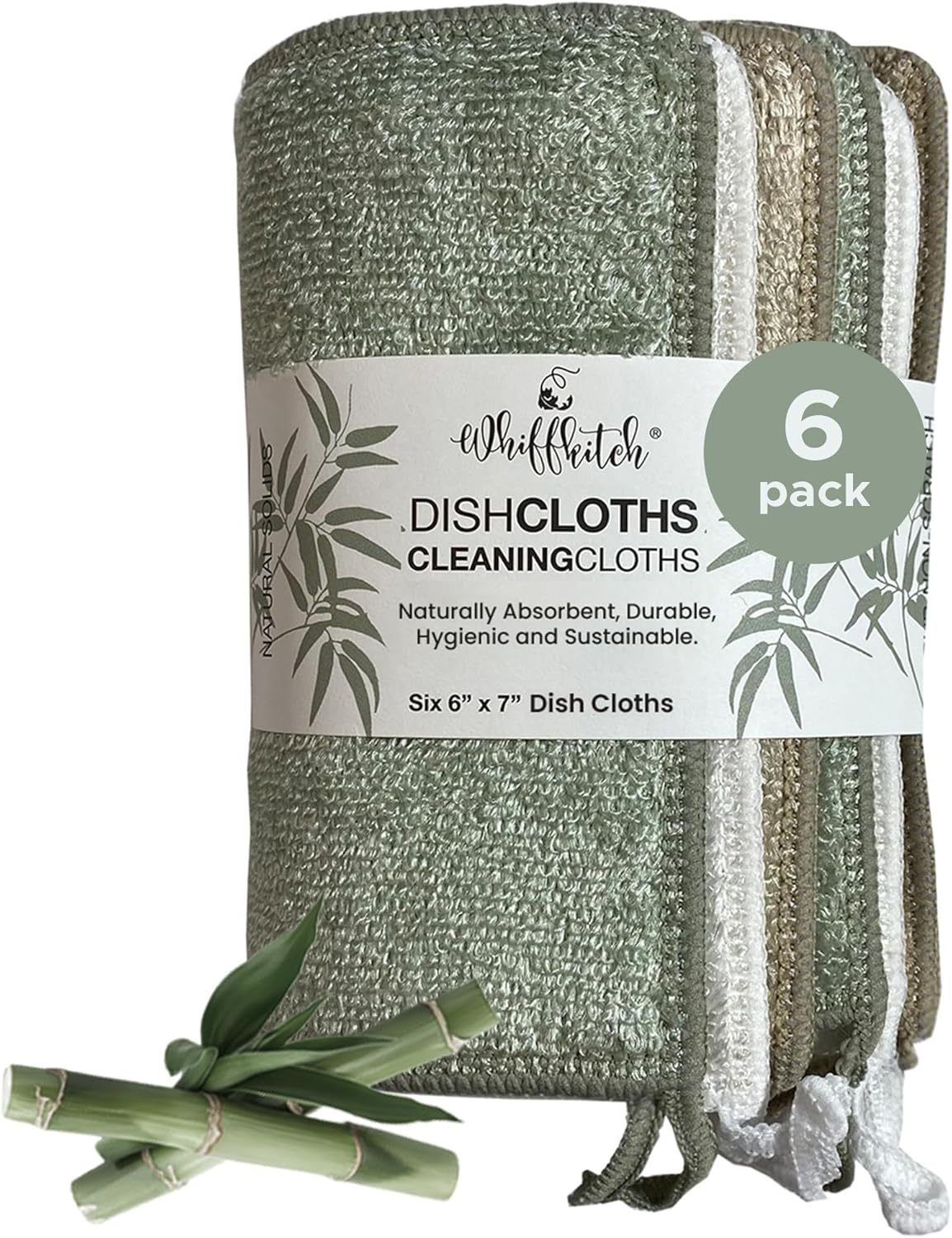 Whiffkitch Dishcloths & Cleaning Cloths - Drying, Durable, Absorbent Washcloths, Non-Scratch