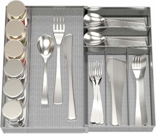 JANE EYRE Utensil Drawer Organizer - Expandable Cutlery Tray, Silverware/Flatware Storage Divider