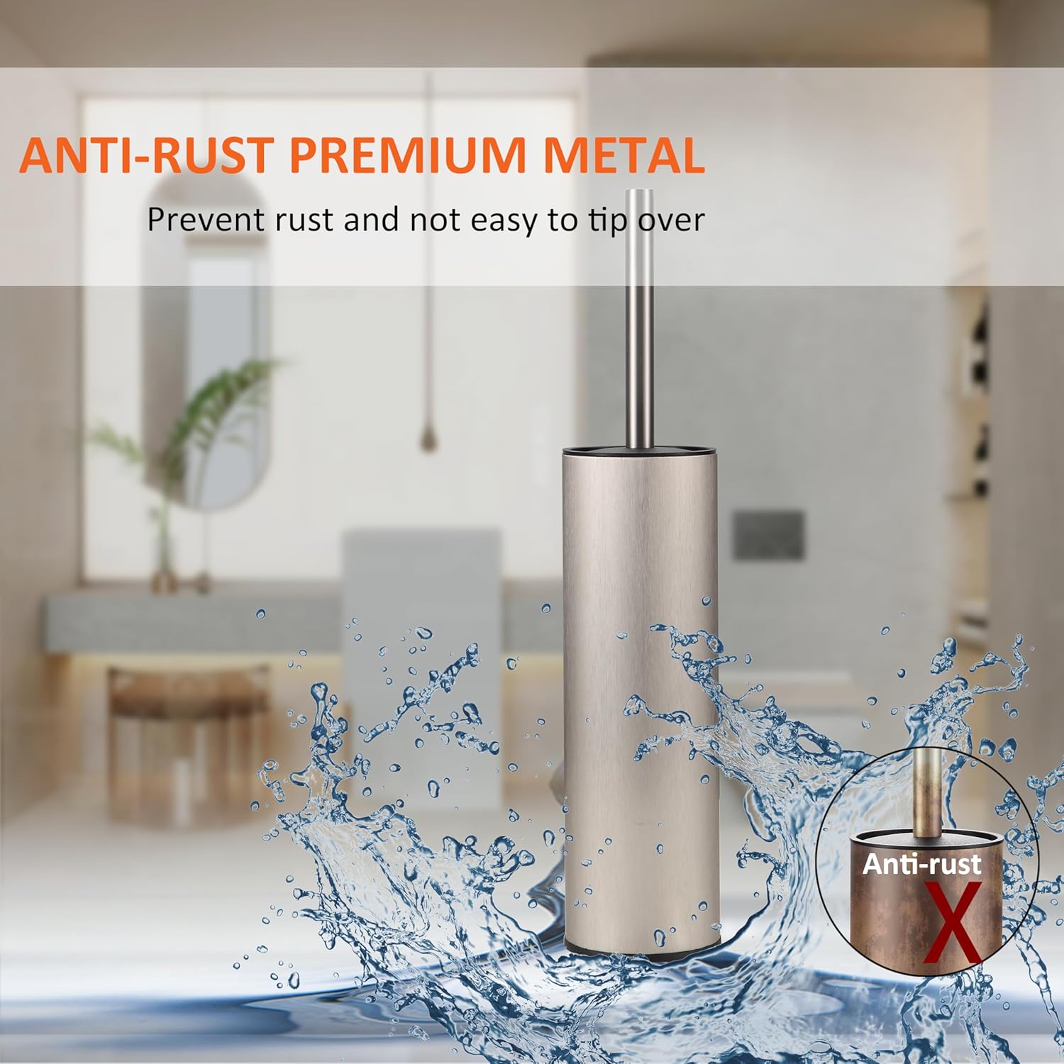 Toilet Brush and Holder Set Premium Material Toilet Bowl Cleaner Free Standing Toilet Bowl Brush