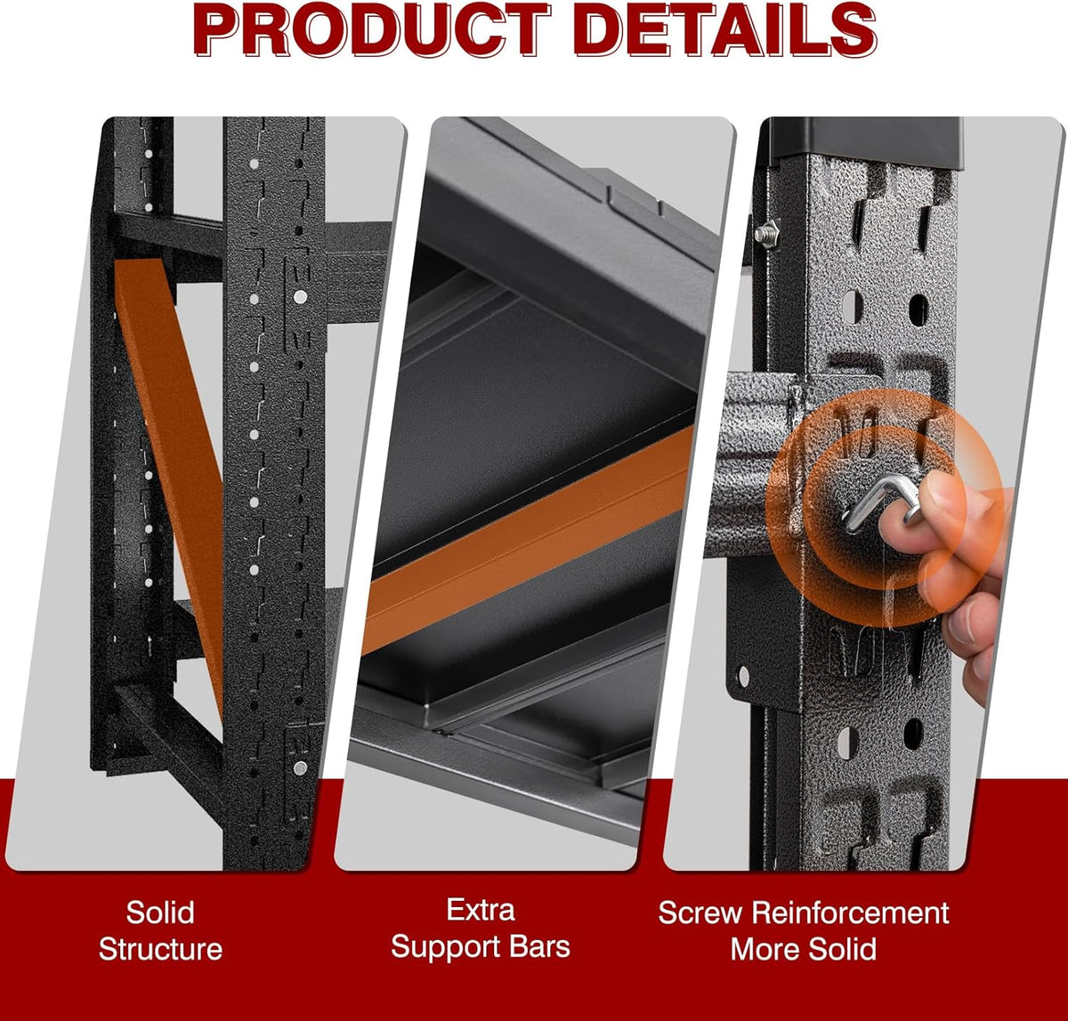 3000LBS Metal Steel Storage Shelves - 40" W Black 4 Tier Heavy Duty Rack Commercial Industrial