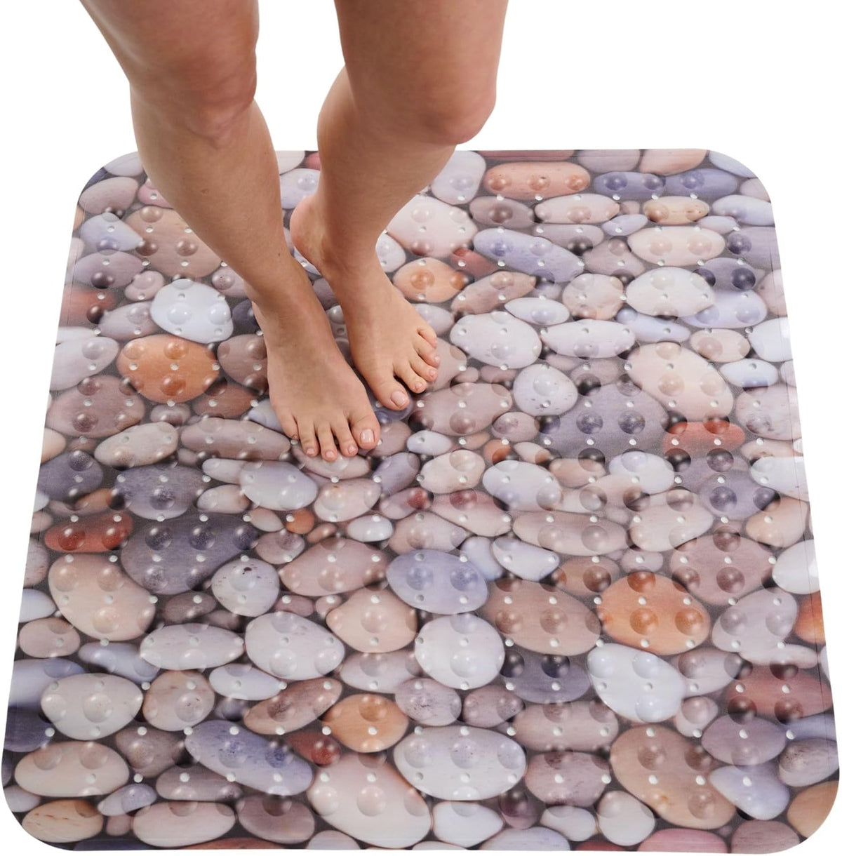ENKOSI Extra Large Square Non Slip Shower Mat - 31 x 31-inch XL Bathroom Shower Mat - Square Shower