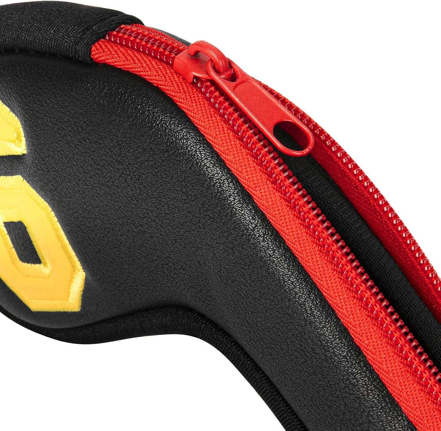 wosofe Golf Head Covers for Iron Headcover with Zipper Black Leather 10pcs Set Colorful Number