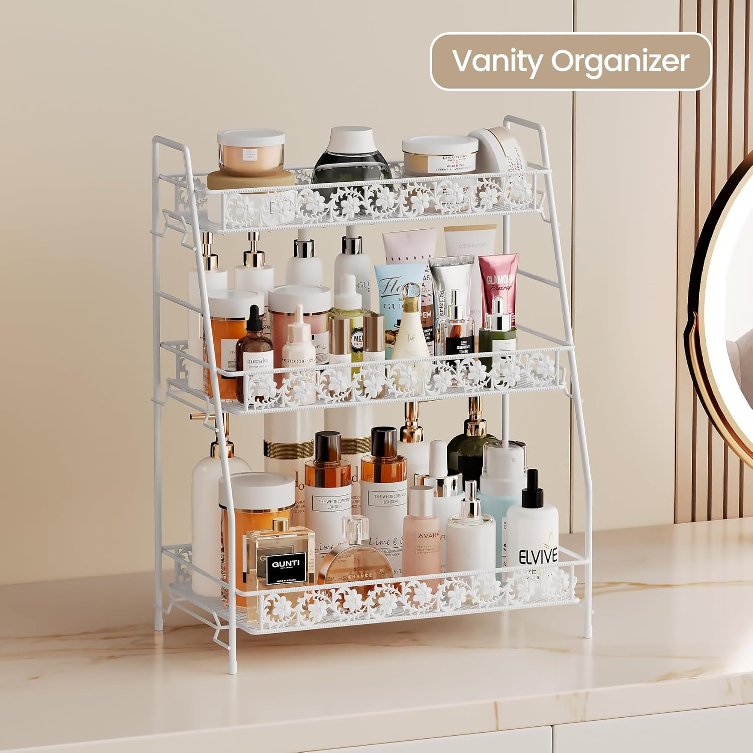 3-Tier Large Size Storage Rack,Counter Organiztion for Bathroom Countertop Organizer Shelf for