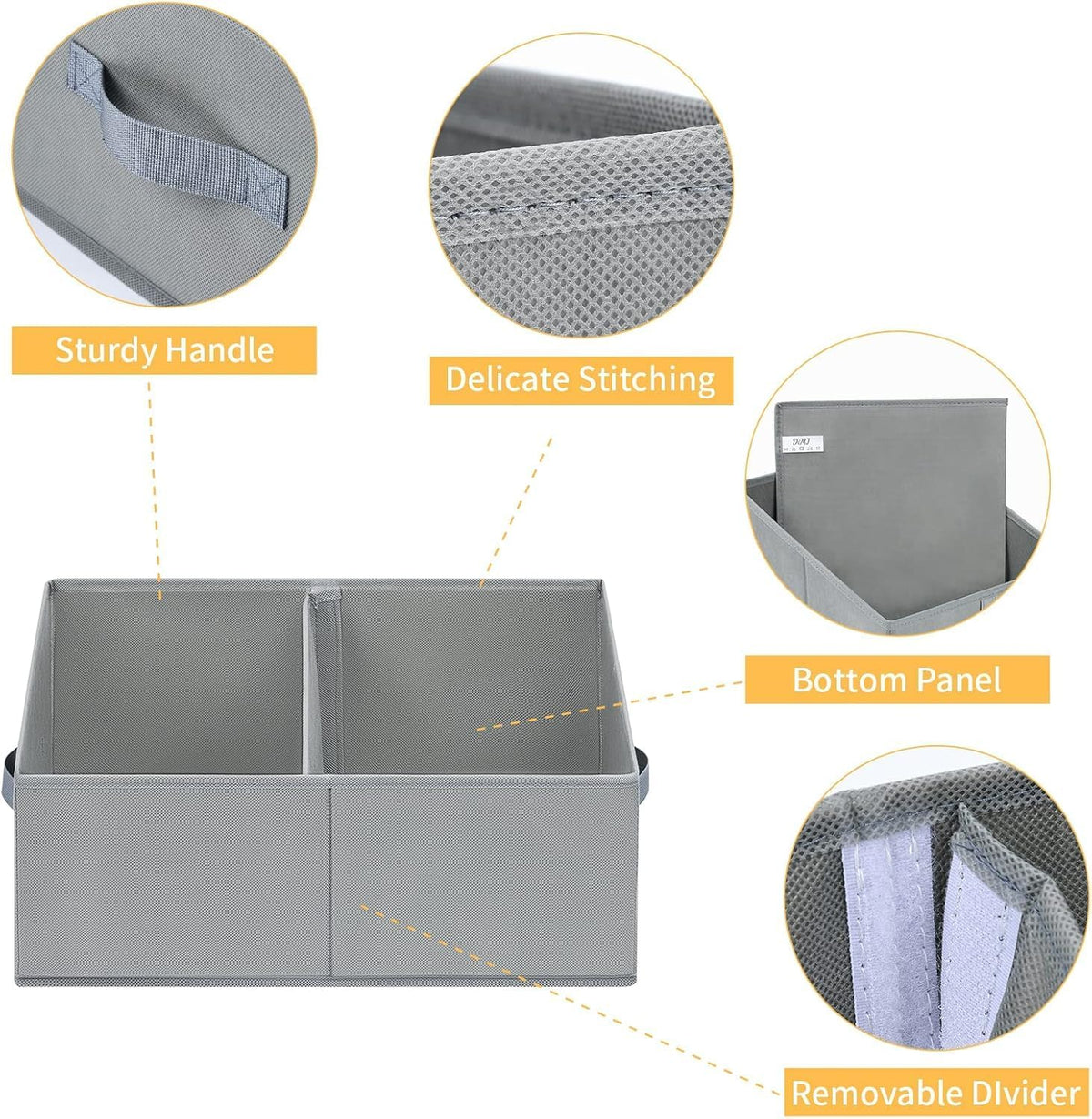 DIMJ Trapezoid Storage Bins for clothes - 6 Packs Closet Organizers and Storage Baskets, Foldable