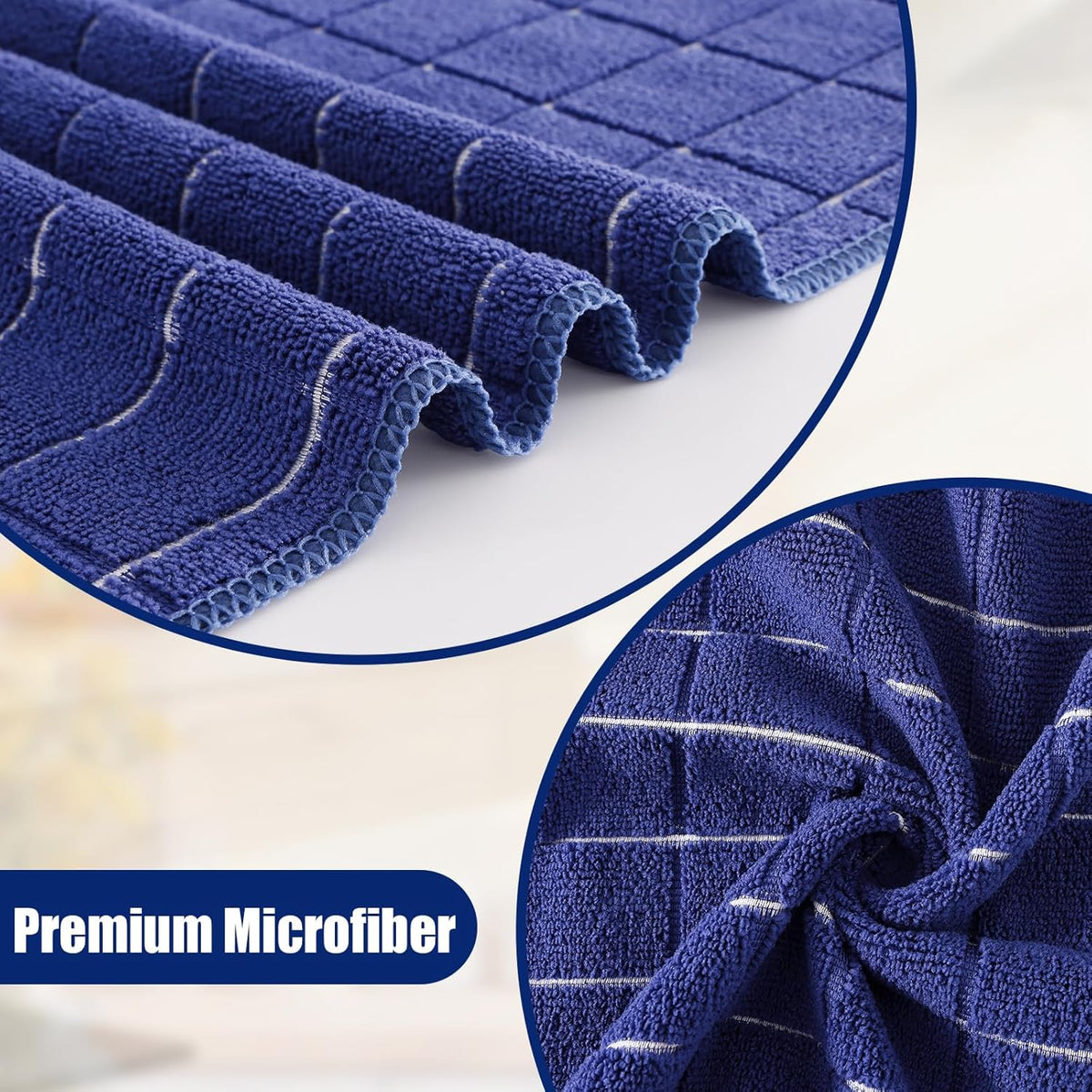Homaxy Microfiber Kitchen Towels and Dishcloths Set, 12 Pack Soft and Absorbent Dish Hand Towels