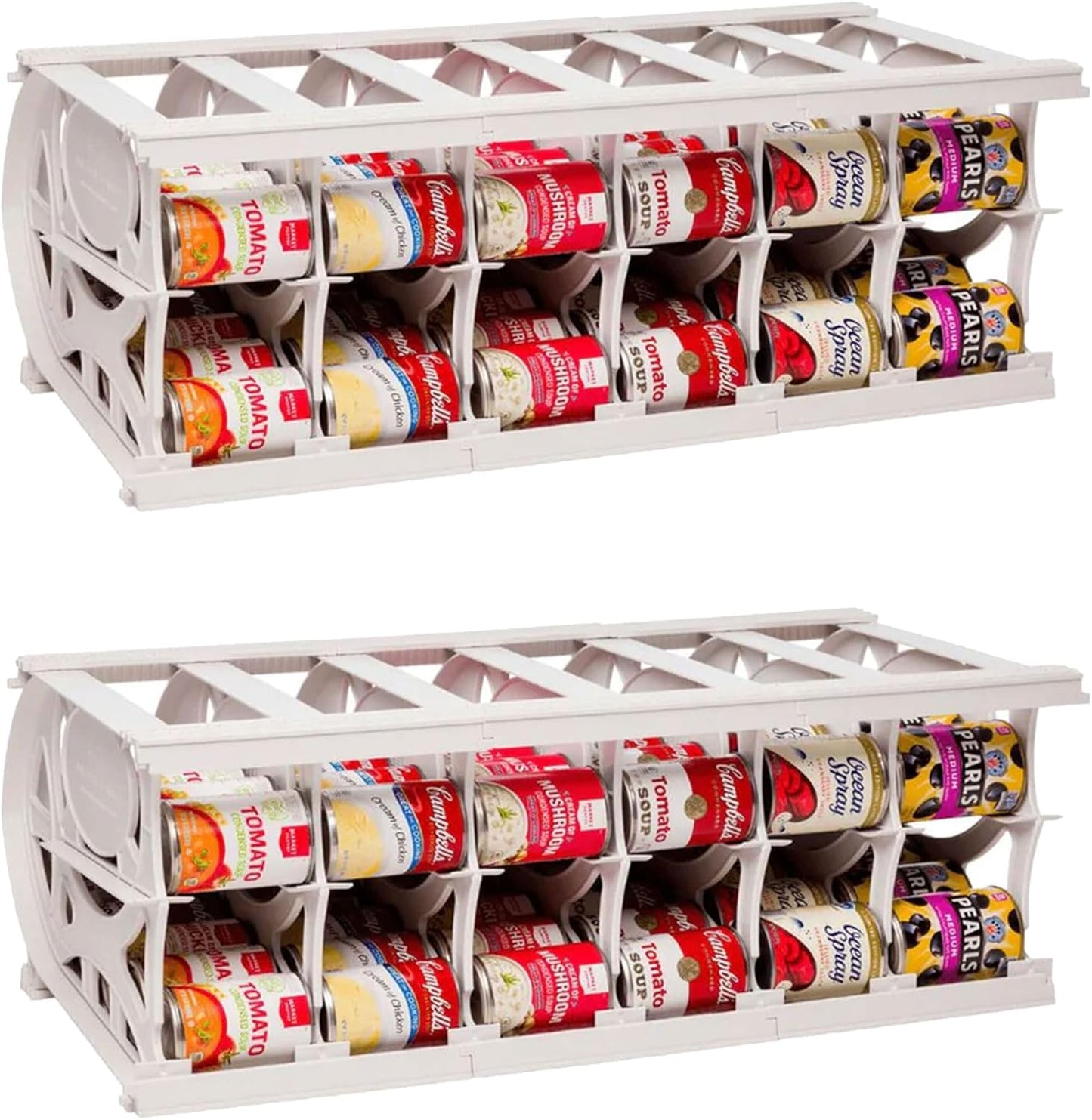 Shelf Reliance Cansolidator Pantry Plus - 2-Pack Can Organizer for Pantry, Stackable Soda Can