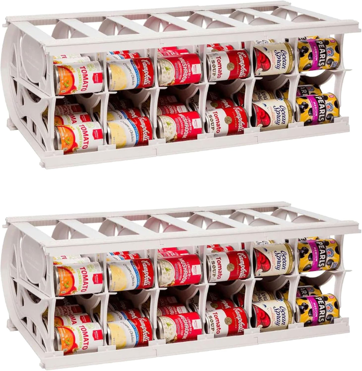 Shelf Reliance Cansolidator Pantry Plus - 2-Pack Can Organizer for Pantry, Stackable Soda Can