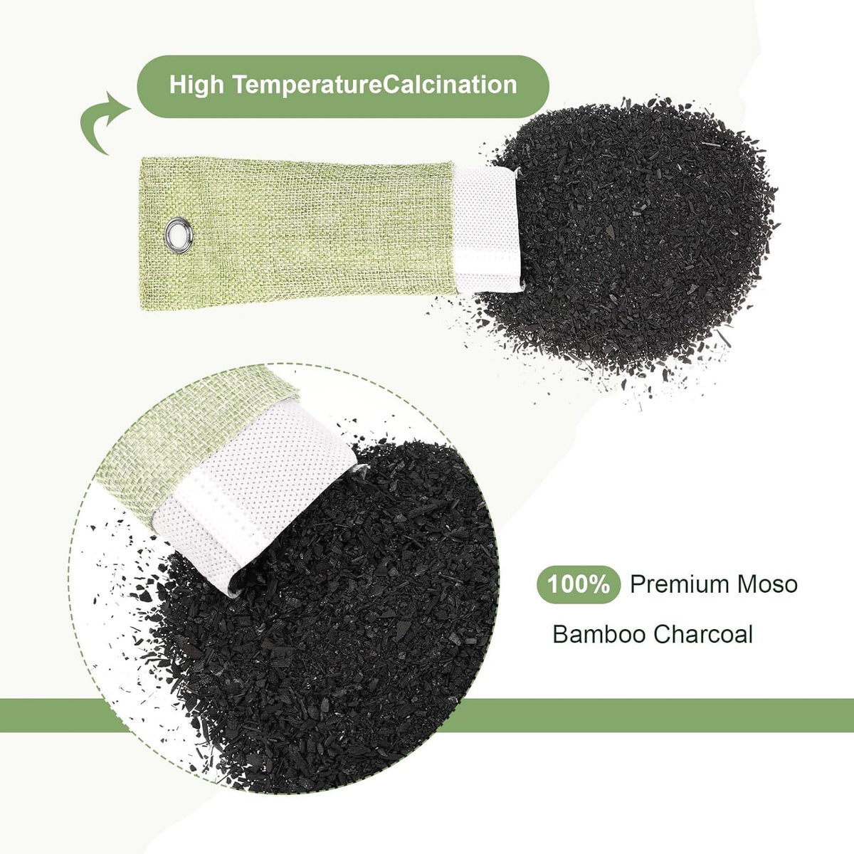 Nuanchu 24 Pcs Activated Charcoal Odor Absorber 50g/100g/200g, Air Purifying Bamboo Charcoal Bags