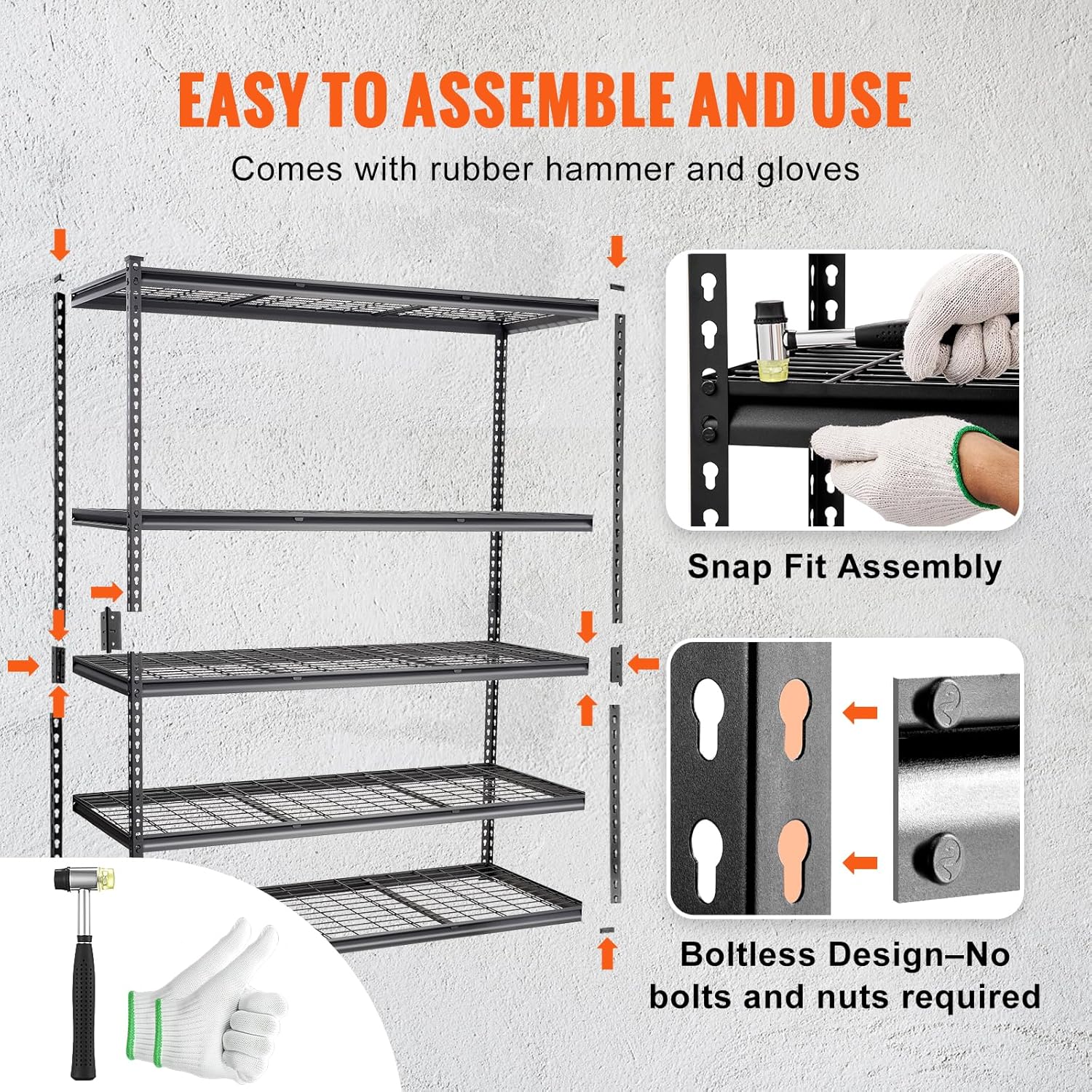VEVOR Storage Shelving Unit, 5-Tier Adjustable, 2000 lbs Capacity, Heavy Duty Garage Shelves Metal