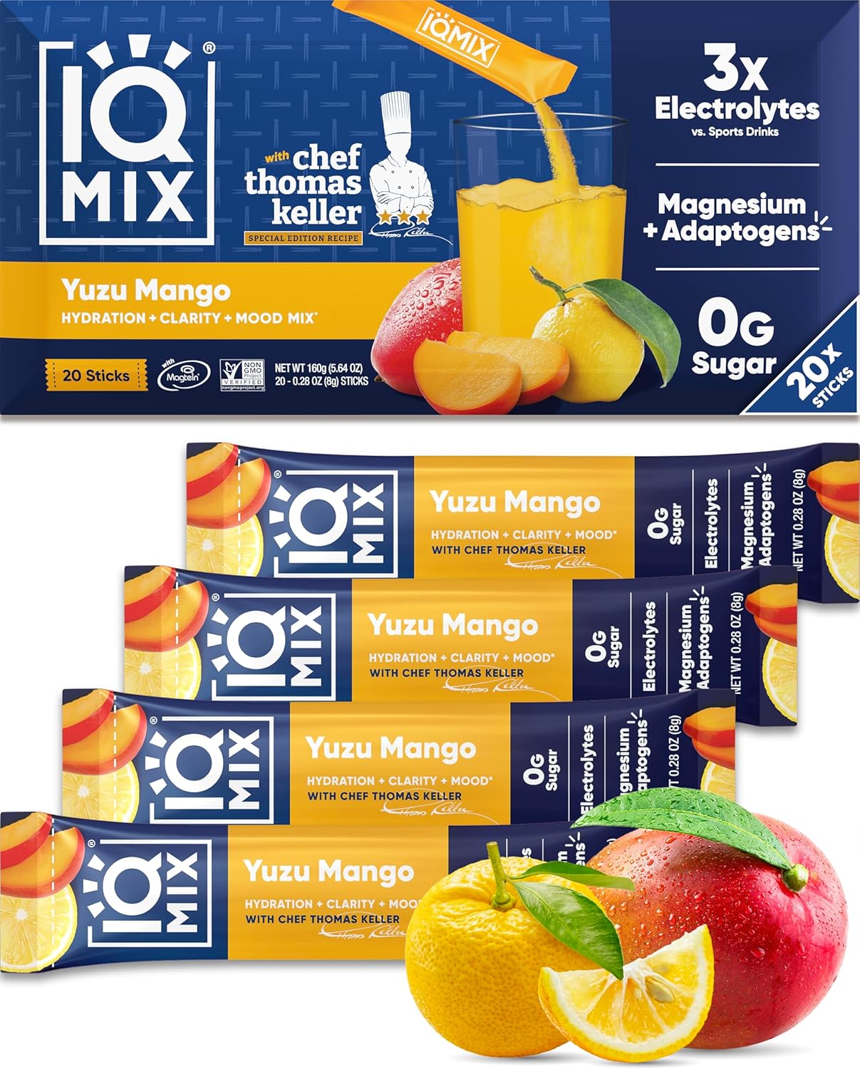 IQMIX x Chef Thomas Keller - Hydration Electrolyte Powder – 4-in-1 Formula for Hydration, Mental