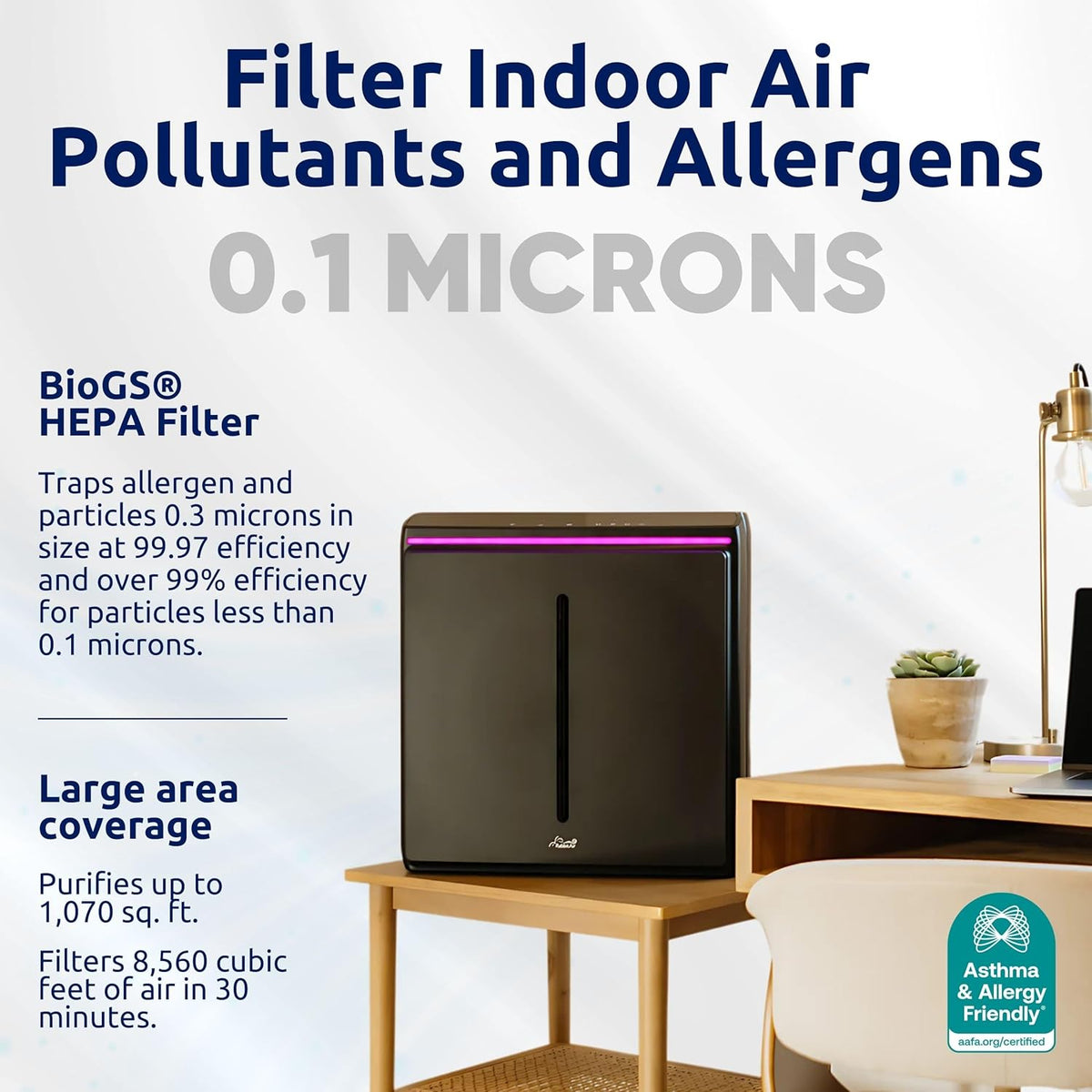 Rabbit Air, A3 SPA-1000N Air Purifiers for Home, Ultra Quiet HEPA Air Purifier - Wall Mountable Air