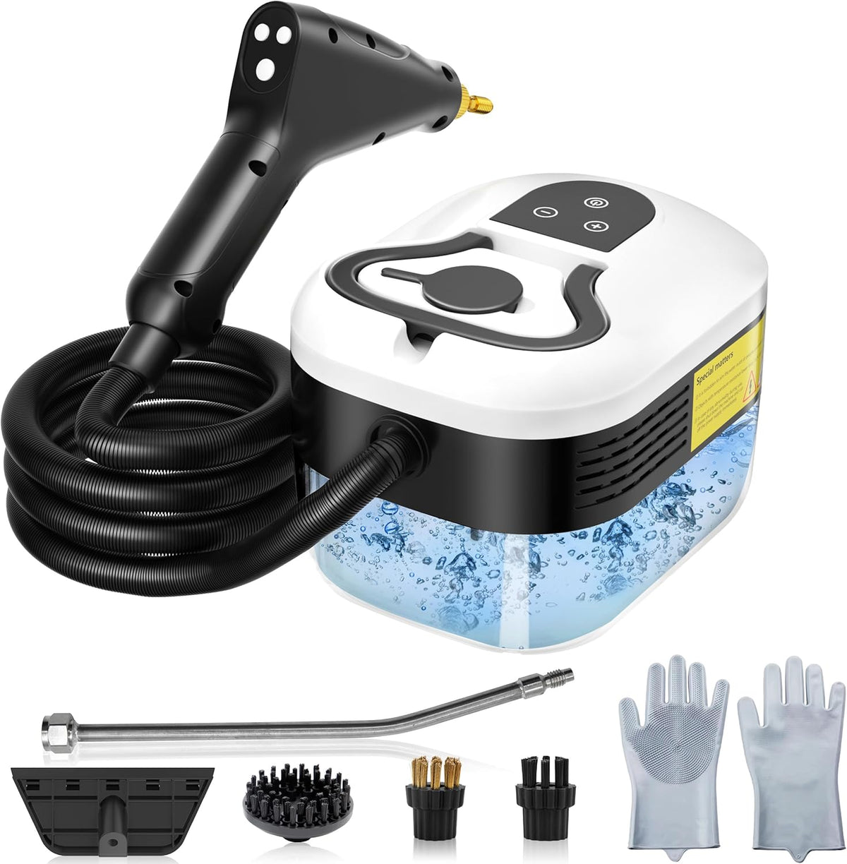 2500W Steam Cleaner for Home Use, 6-level Speed Adjustable Handle, 1.2L Handheld Car Steam Cleaner