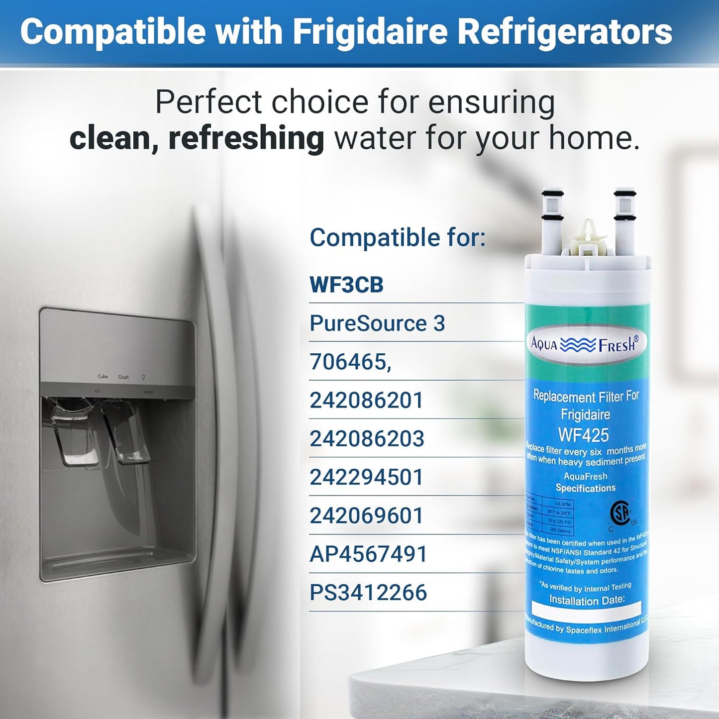 Aqua Fresh Replacement for WF3CB, PureSource 3, 706465, 242086201, 242086203, 242294501, 242069601