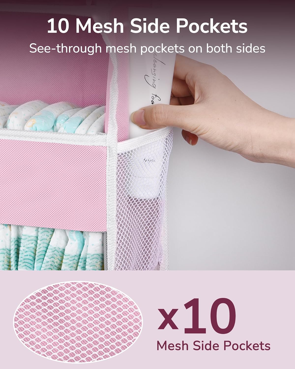 ULG 1 Pack Over Door Organizer with 5 Large Pockets 10 Mesh Side Pockets, 44 lbs Weight Capacity