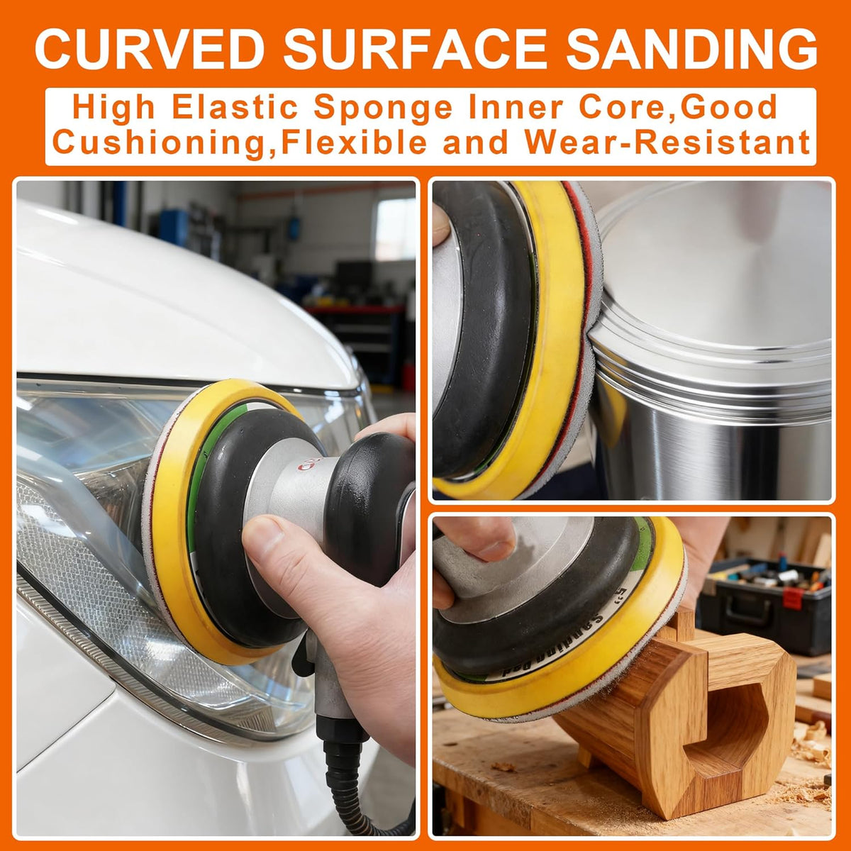 24 PCS 5 Inch Sanding Sponge Discs with Hook and Loop Backing - Multiple Grits 180 to 2000 for