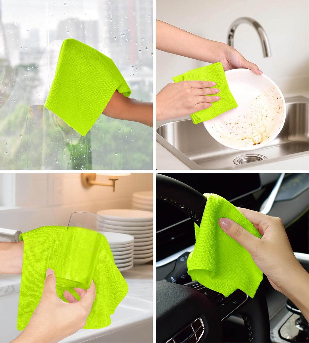 Roll of Microfiber Cleaning Cloth –100 Pack, Tear Away Microfiber Towels, Reusable, Washable