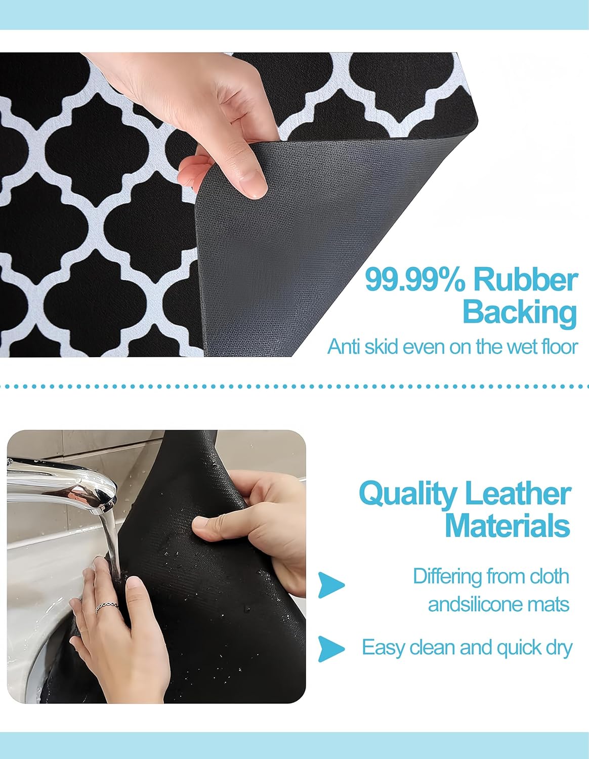 Dish Drying Mat for Kitchen Counter, 16"x24" Dish Drying Pad with Non-slip Rubber Backed, Hide