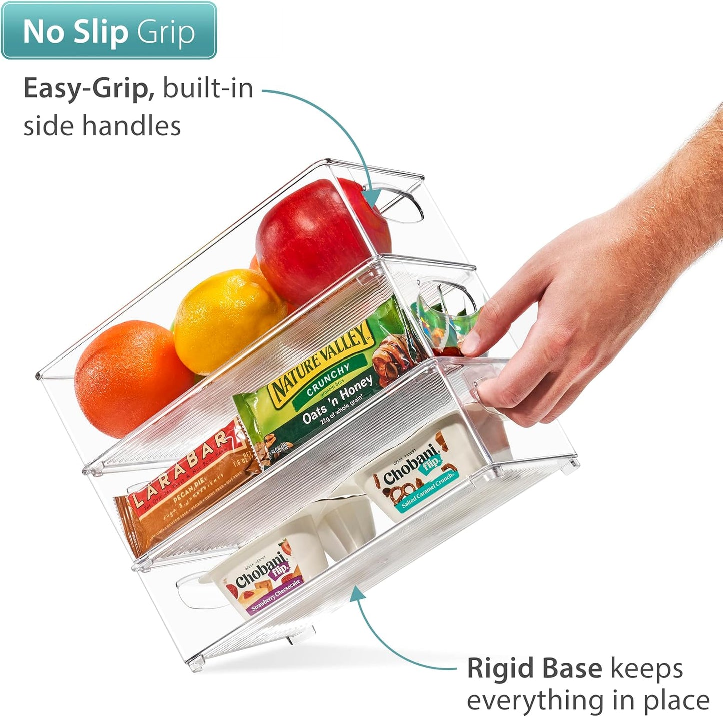 Sorbus Stackable Refrigerator Organizer Bins - Clear Storage Bins for Kitchen Pantry, Freezer &