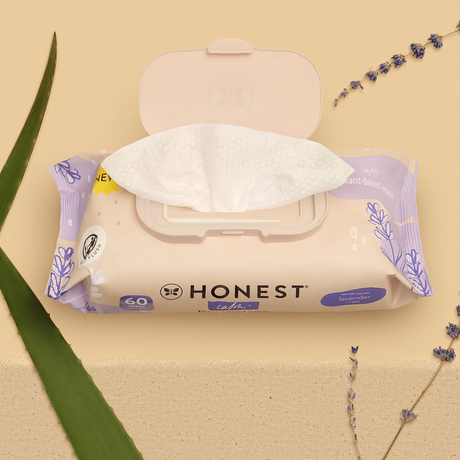 The Honest Company Calm and Cleanse Naturally Scented Wipes Cleansing Multi-Tasking Wipes 99% Water