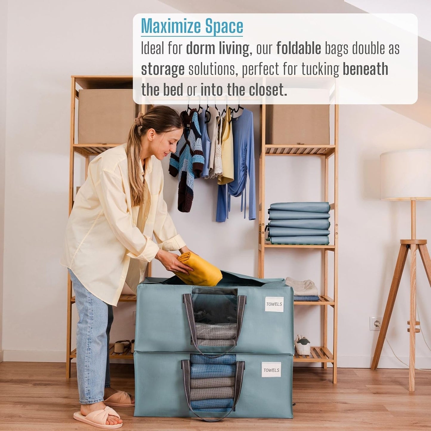 VENO 4 Pack Moving Bags for College, Heavy-Duty Storage Totes, Moving Boxes and Wardrobe Packing