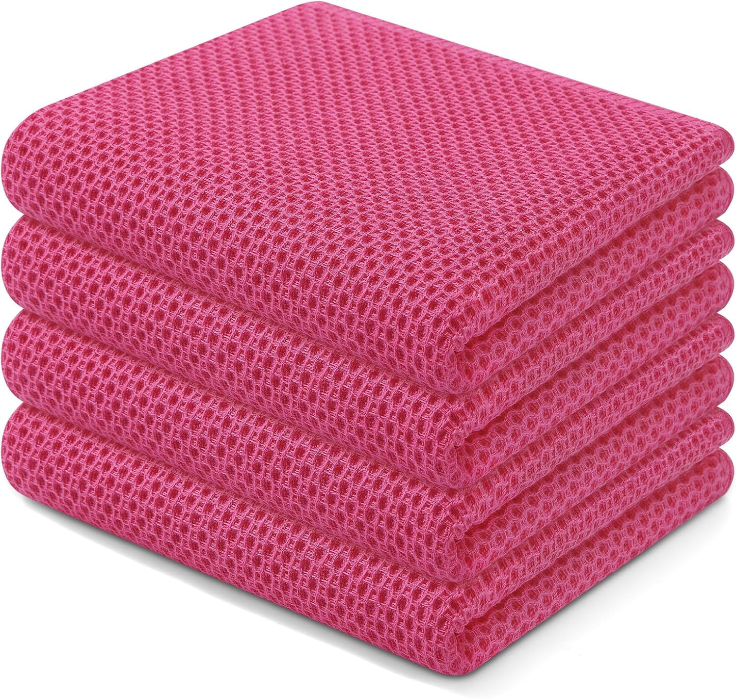 Homaxy 100% Cotton Waffle Weave Kitchen Dish Towels, Ultra Soft Absorbent Quick Drying Cleaning