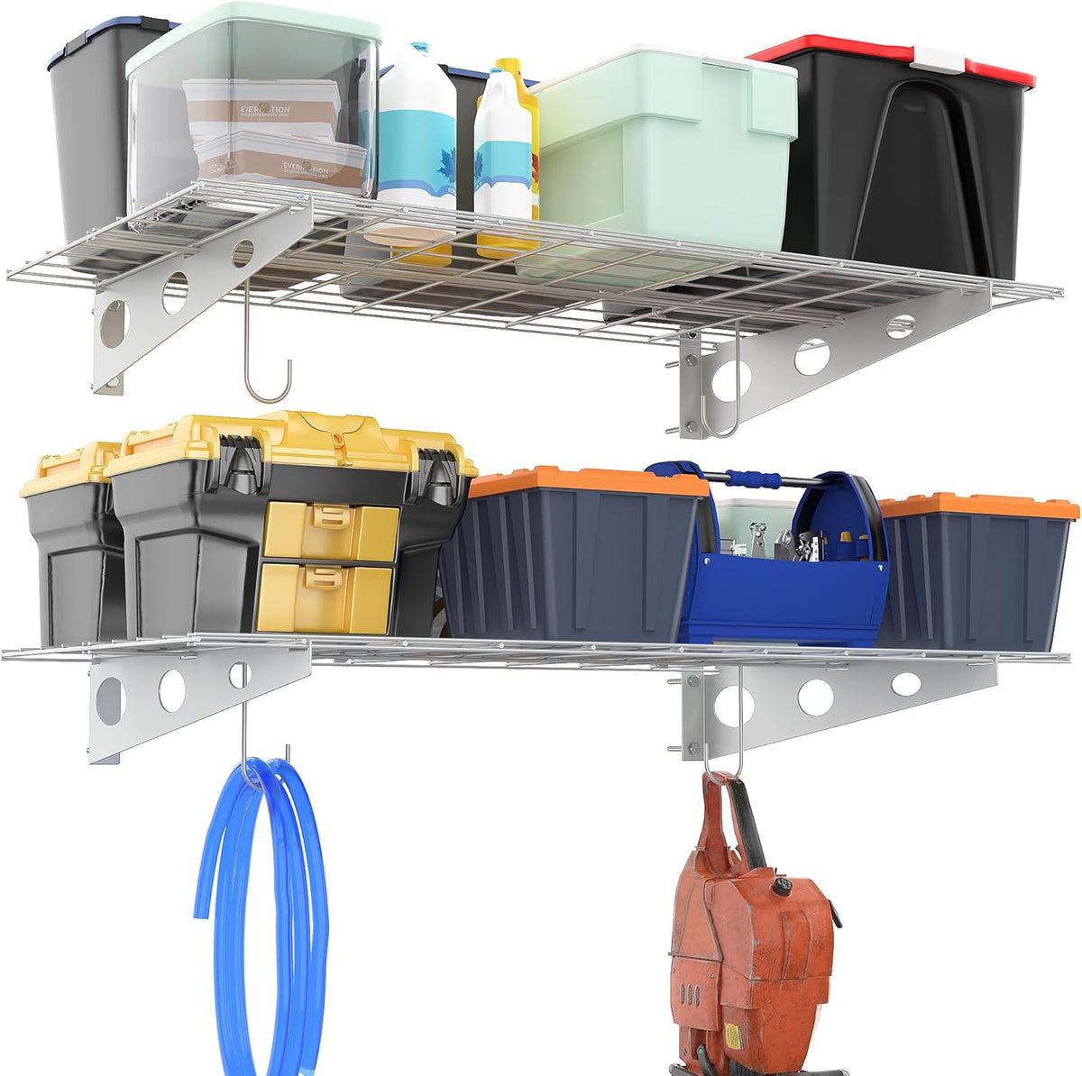 Ultrawall Garage Wall Shelves, 2 x 4 ft Wall Mounted Storage Shelves, Heavy Duty Wall Shelving with