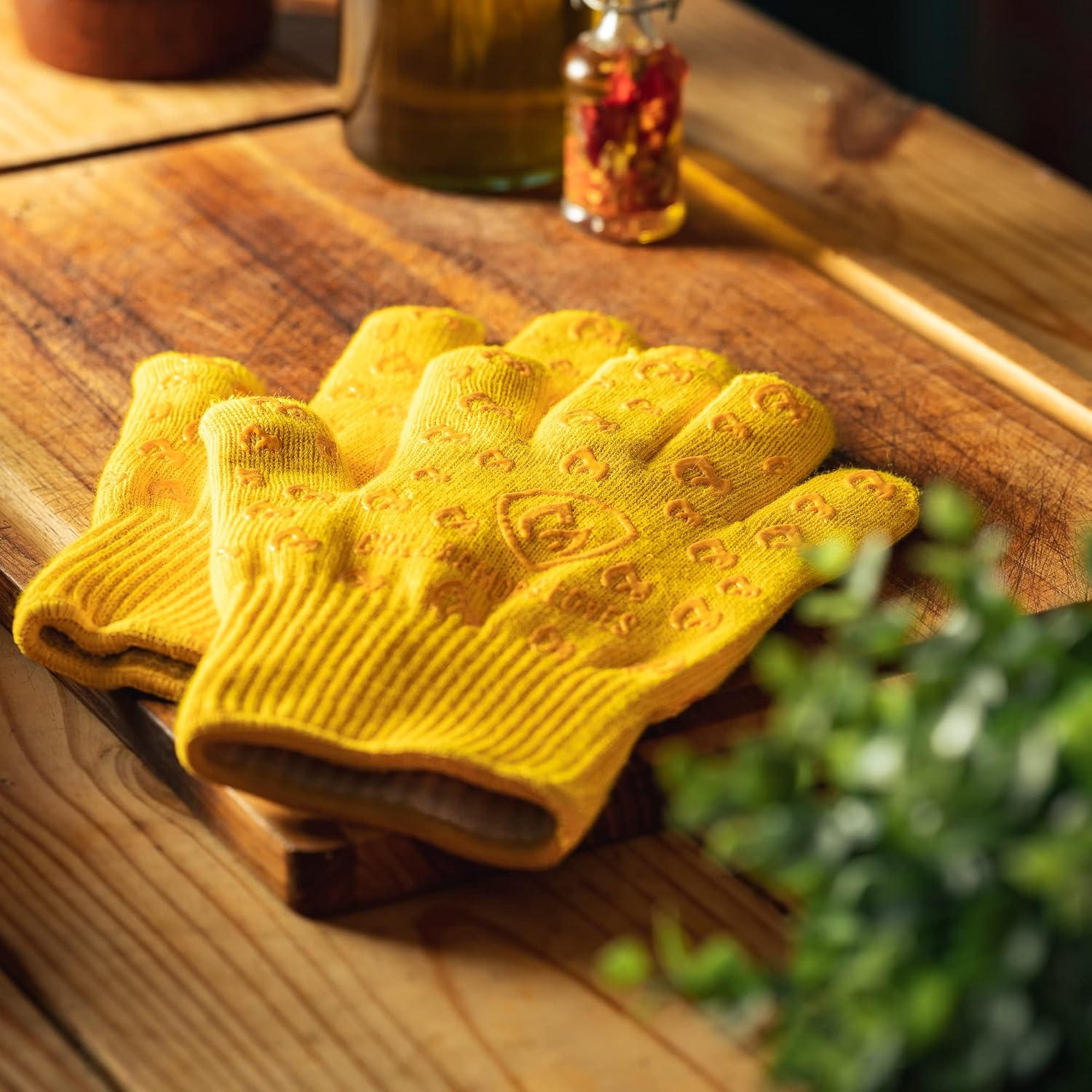 Grill Armor Oven Gloves 932°F Extreme Heat & Cut Resistant Oven Mitts with Fingers for BBQ