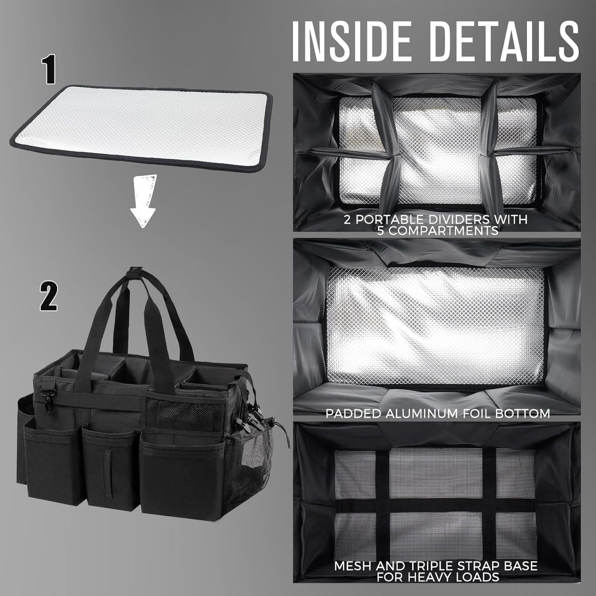 Wearable Cleaning Caddy Organizer with Handle & Shoulder Straps for Housekeepers, Under Sink & Car