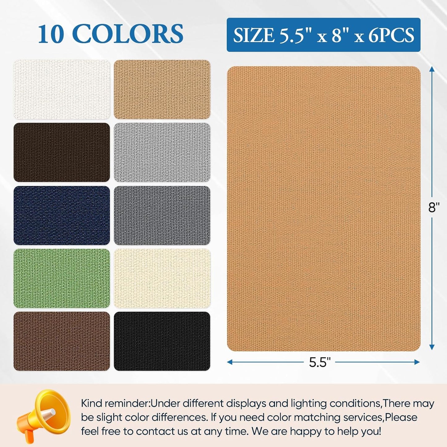 Canvas Patch 5.5 x 8 Inches 6Pcs Self-Adhesive Waterproof Canvas Patch Kit for Repairing