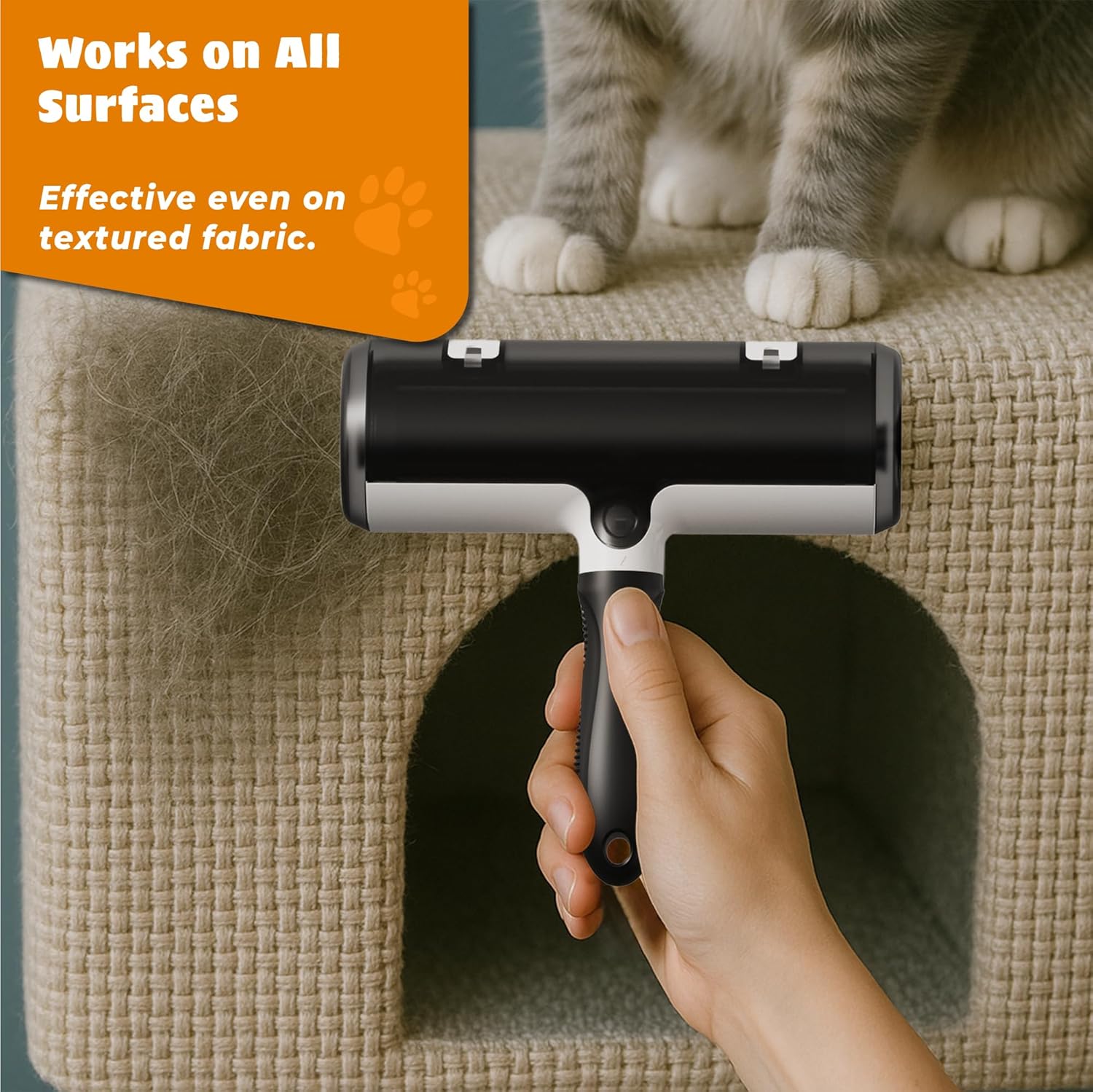 Pet Hair Remover with Fur Collector - Easy to Use Pet Hair Removal Tool - Cat & Dog Hair Remover