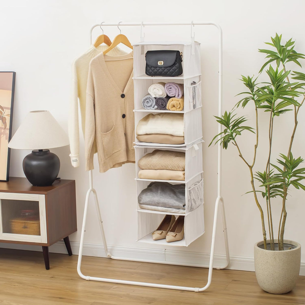 StorageWorks 6-Shelf Jumbo Closet Organizers, Two 3-Shelf Separable Hanging Shelves for Closet, 13"