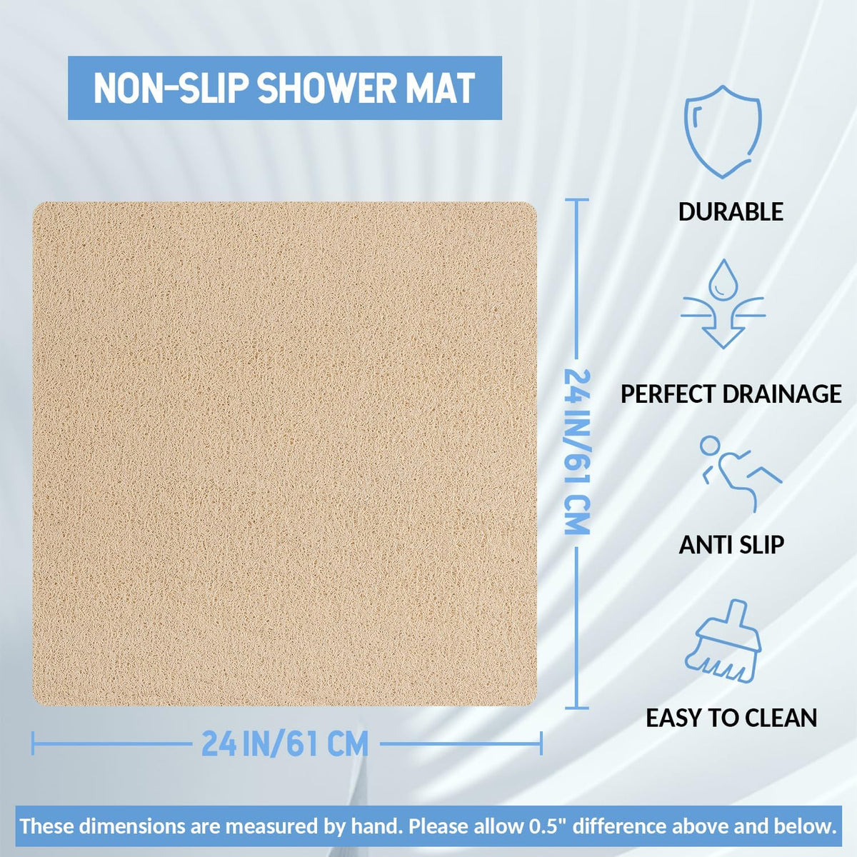 Non Slip Shower Mat, Anti Slip Bath Mat, Quick Drying Bath Tub Mats, Foot Scrubber Mat, Anti Slip