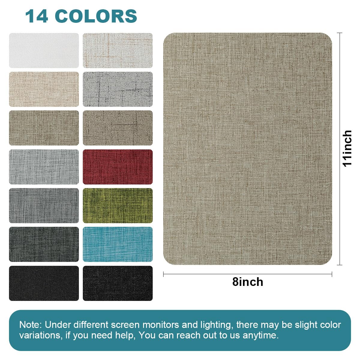 J.CARP 2Pcs Linen Repair Patches, Large Self-Adhesive Fabric Patch for Sofas, Couch, Furniture, Car