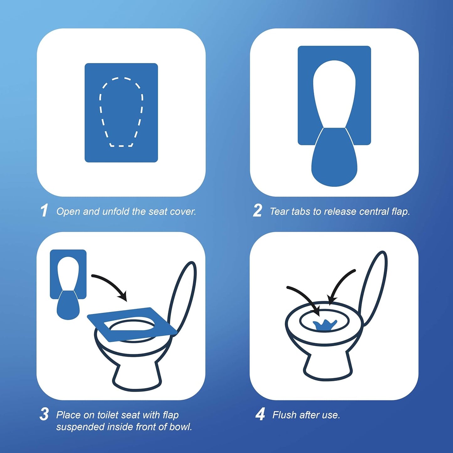 Rockland Guard Toilet Seat Cover - Flushable & Disposable Toilet Seat Cover for Bathroom - Road