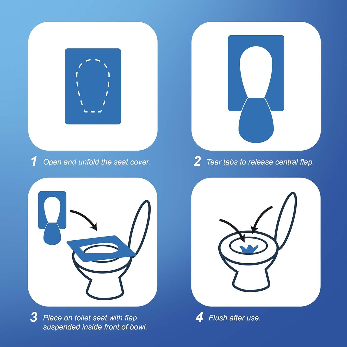Rockland Guard Toilet Seat Cover - Flushable & Disposable Toilet Seat Cover for Bathroom - Road
