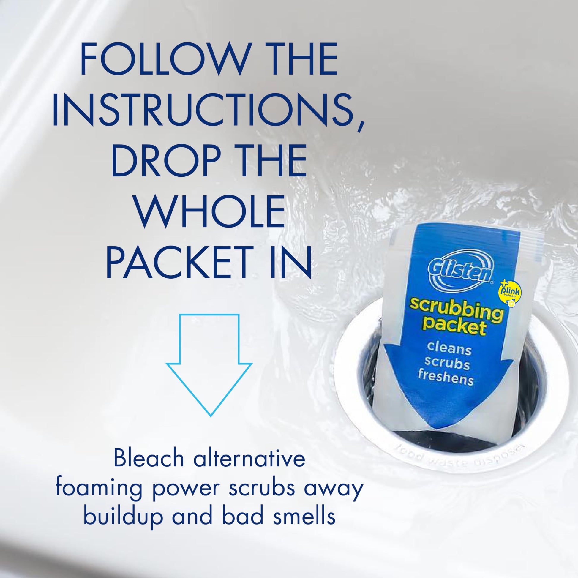 Glisten Garbage Disposer Cleaner, Lemon Scent, 4 Packets – view 3
