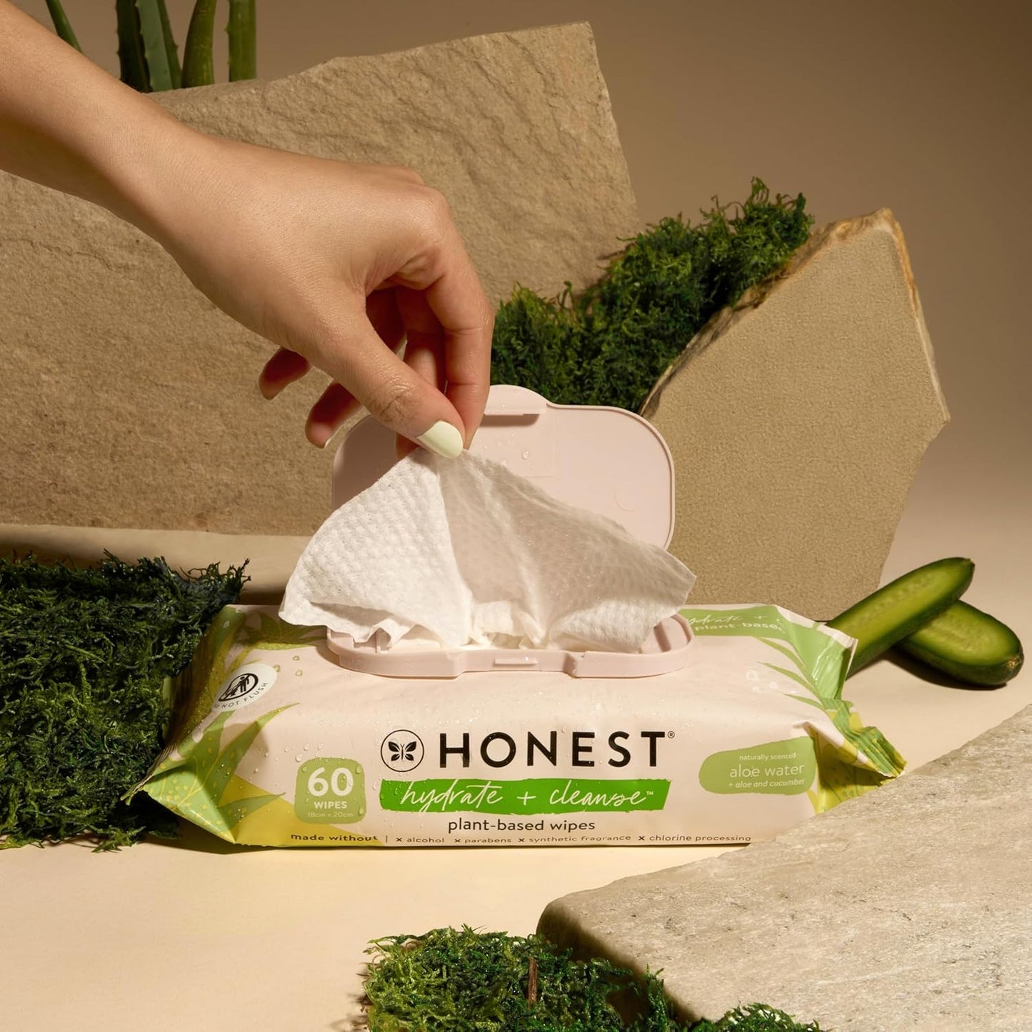 The Honest Company Hydrate and Cleanse Naturally Scented Wipes Cleansing Multi-Tasking Wipes 99%