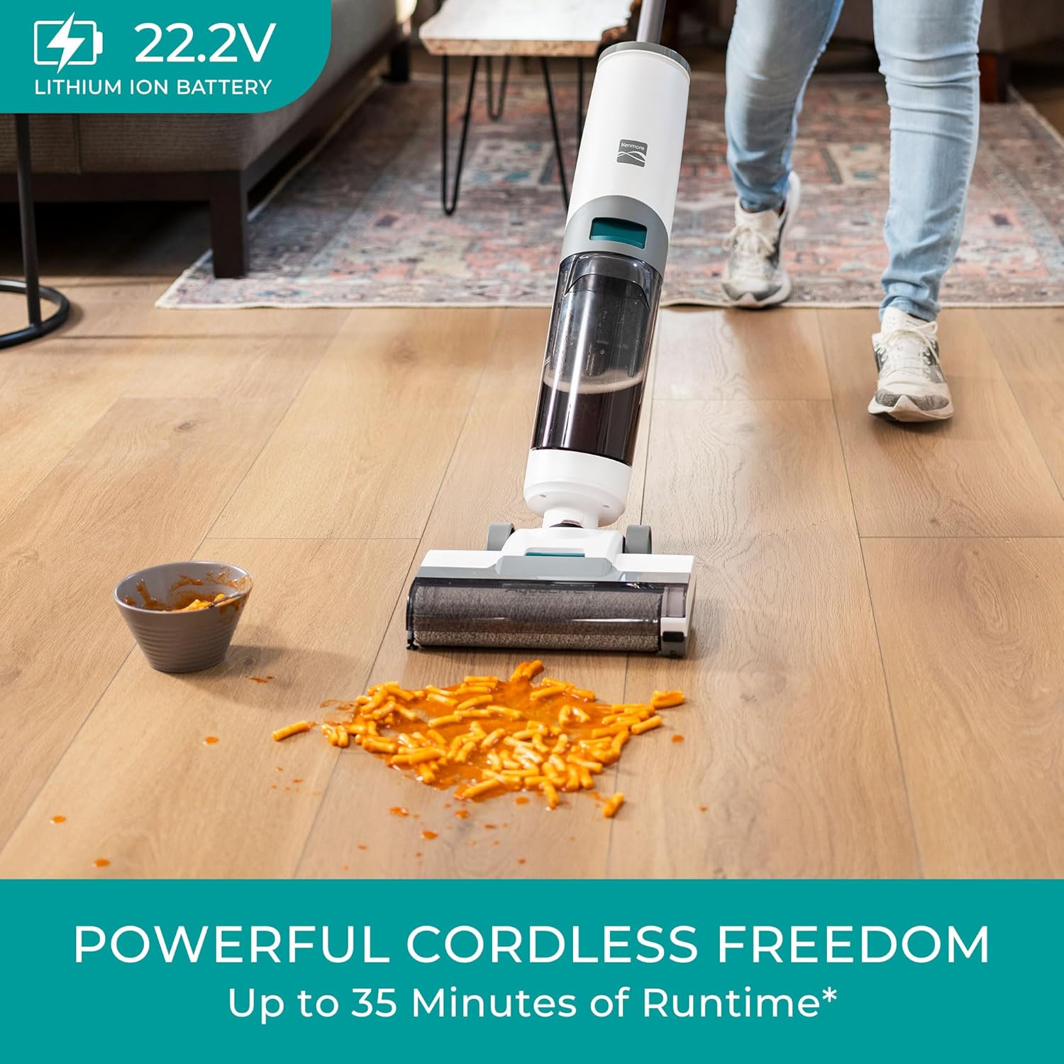 Kenmore HF5010 AquaLite 3-in-1 Cordless Wet Dry Vacuum Hard Floor Cleaner with Automatic