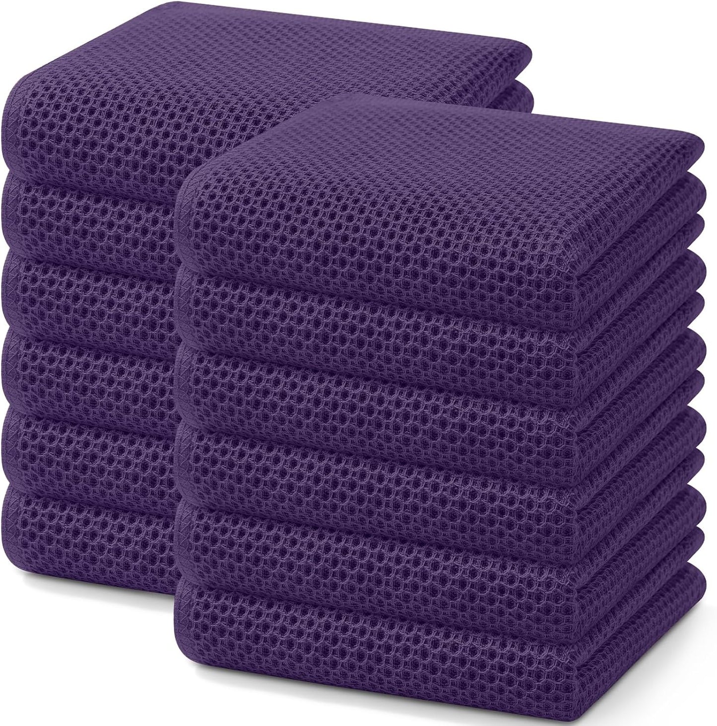 Homaxy 100% Cotton Waffle Weave Kitchen Dish Towels, Ultra Soft Absorbent Quick Drying Cleaning