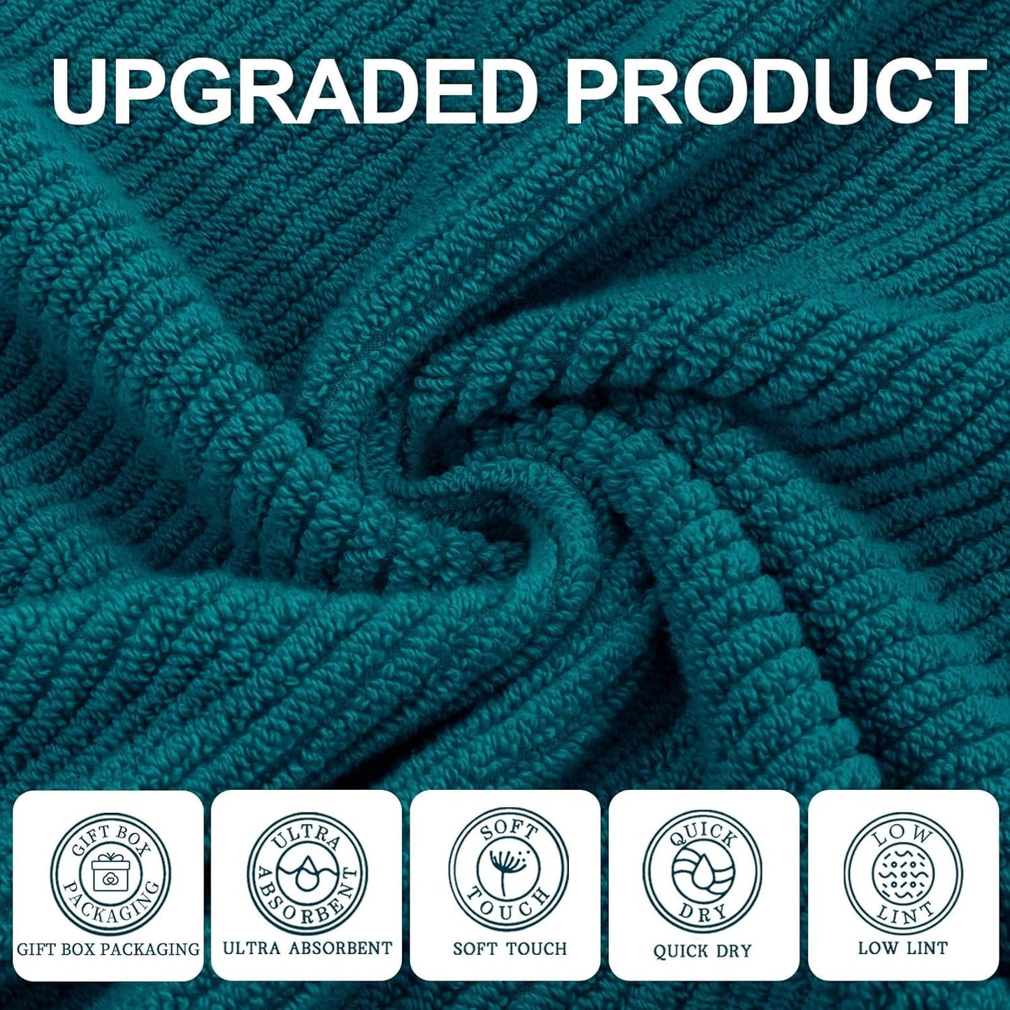 Face Towels for Bathroom, 6PC 13"x13" - 100% Cotton | Light Weight | Thick | Quick Dry | Soft |