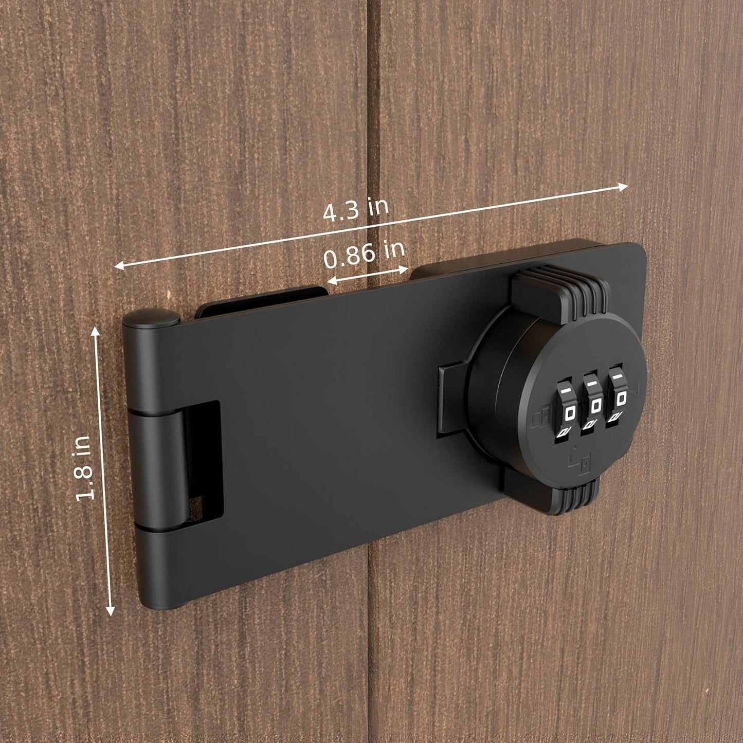 Keyless Combination Lock 3-Digit Combination Lock for Doors Twist Knob Hasp Latch Lock with
