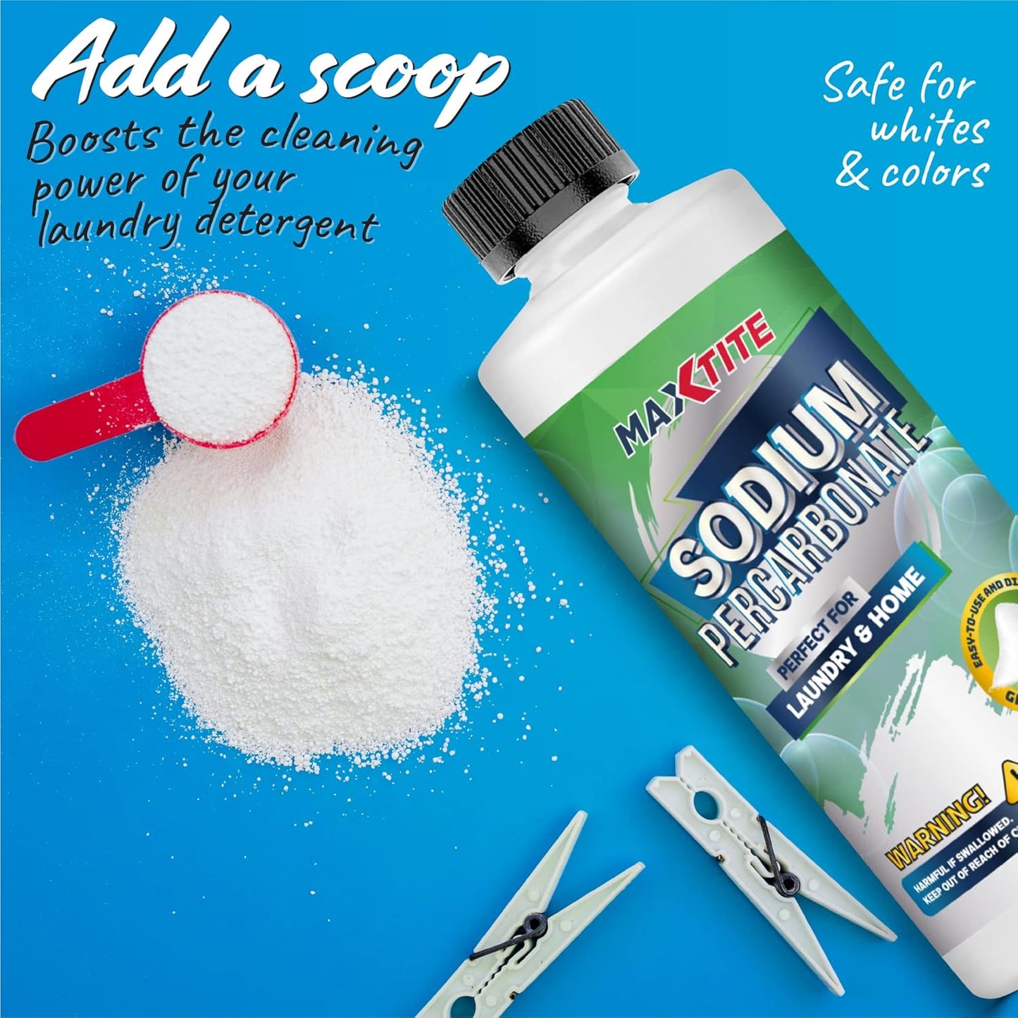 MAXTITE Sodium Percarbonate (4 lbs total - 2 pack of 2 lbs bottles) - 100% Pure - Solid Hydrogen