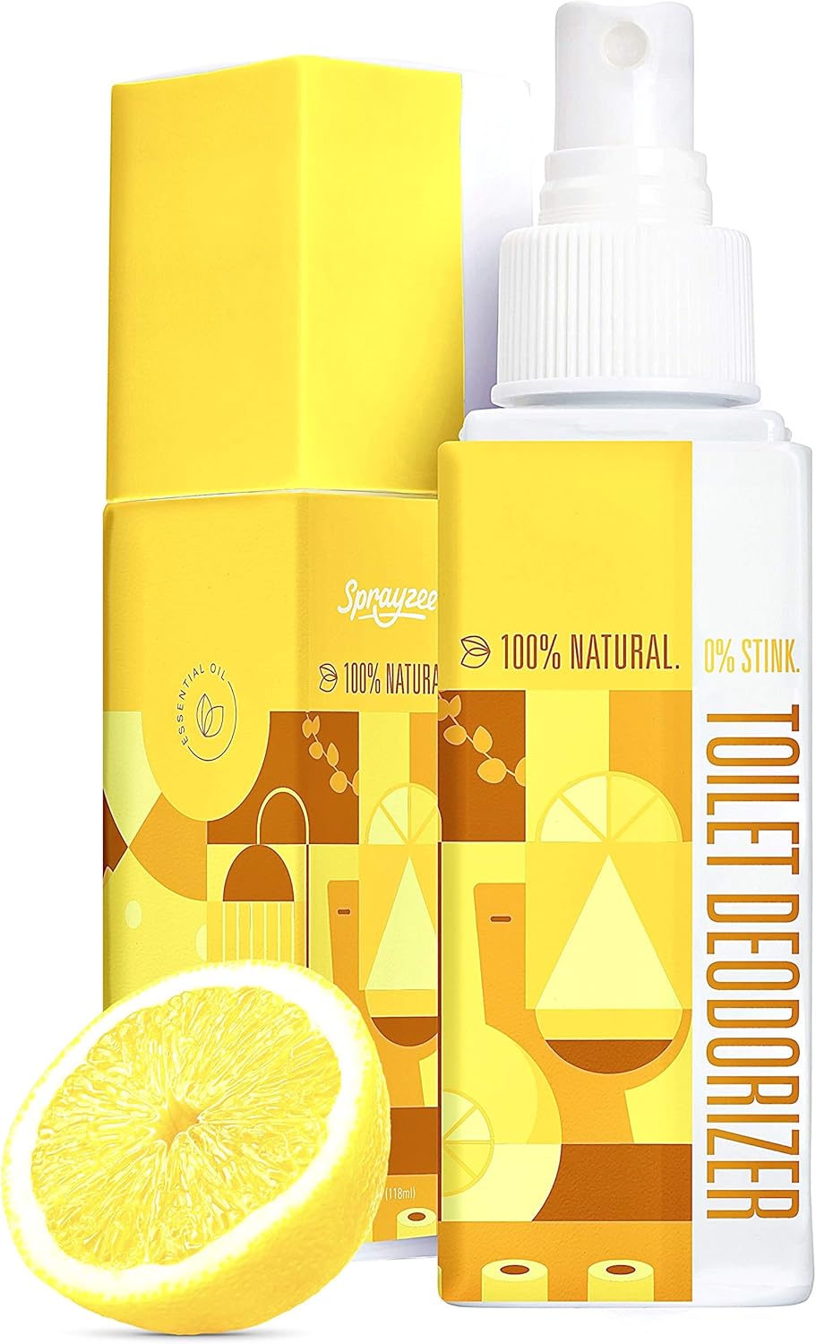 #1 Strongest Natural Toilet Spray for Poop + Bathroom Air Freshener (Citrus Haven) Extra Long