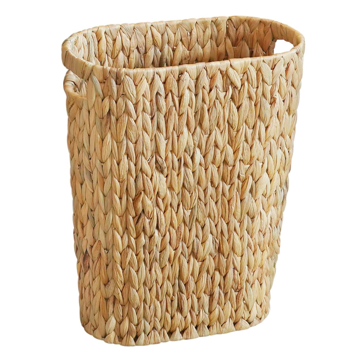 Wicker Trash Can,Bathroom Trash Can,Water Hyacinth Wicker Waste Basket for Bathroom,Handwoven